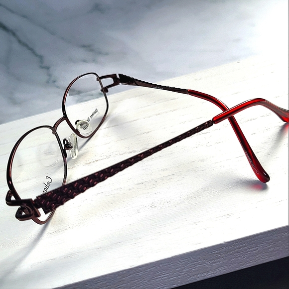 NEW STAINLESS STEEL Full Rim Rx'able Eyeglass Frame, Glasses burgundy 54-17-140 - Picture 5 of 7